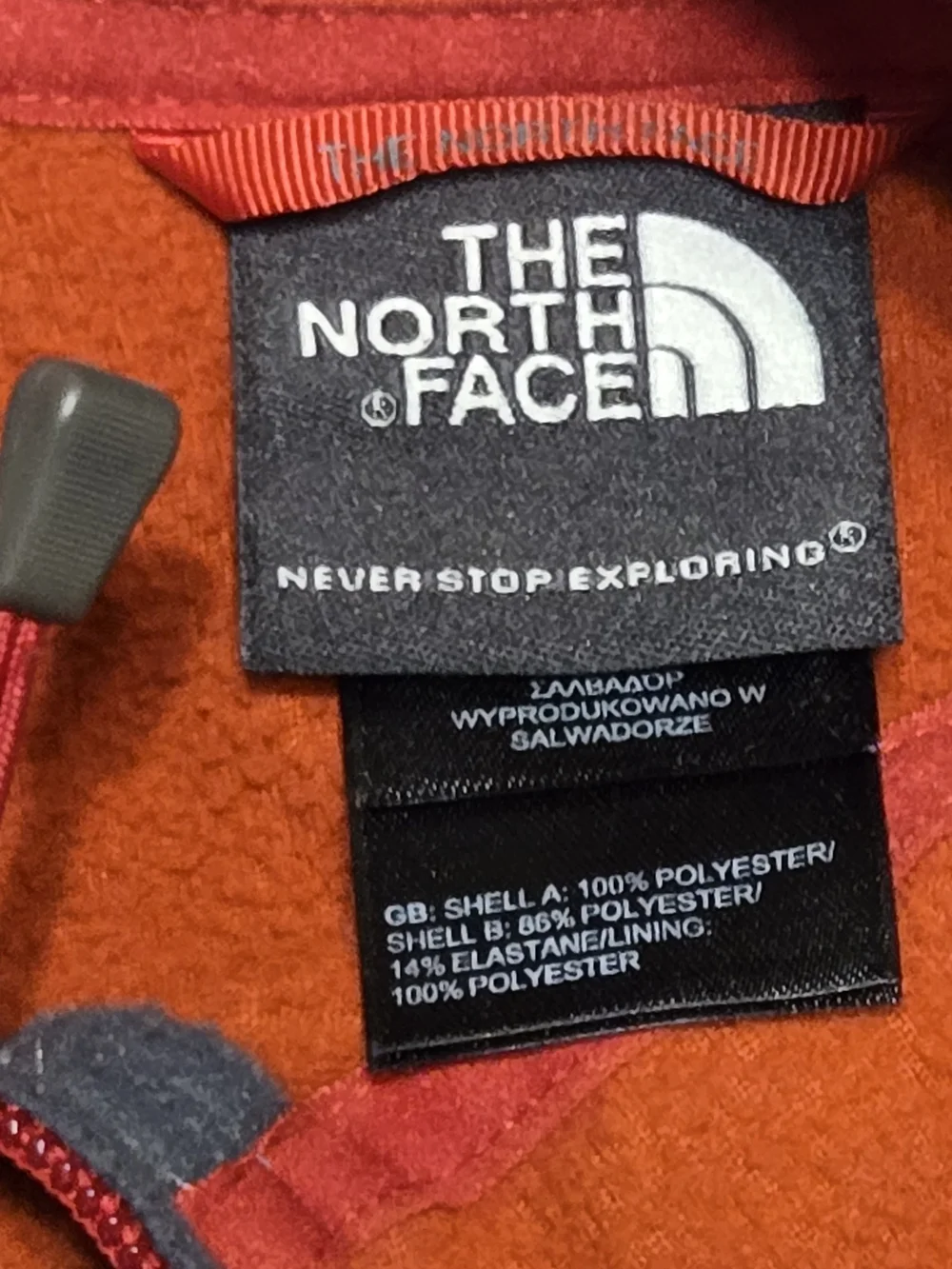 The North Face Two-Tone Fleece Jacket - Gray & Orange Size Medium